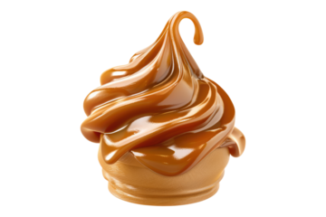 Caramel cream isolated on transparent background