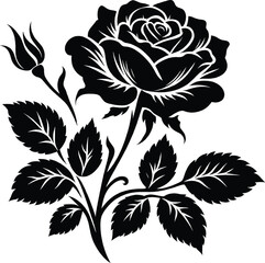 Rose flower icon. rose flowers isolated on a white background. Rose vector, icon, logo, png, eps.