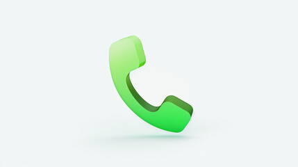 Naklejka premium Phone call icon on a green background, perfect for telecommunications service ads. 