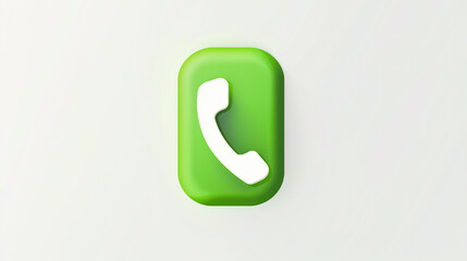 Simple phone call icon with smooth edges on a white background, highlighting communication.
