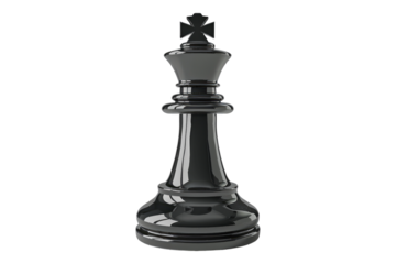 King chess piece isolated on transparent background