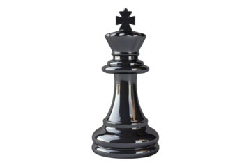 King chess piece isolated on transparent background