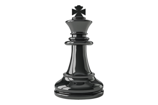 King chess piece isolated on transparent background