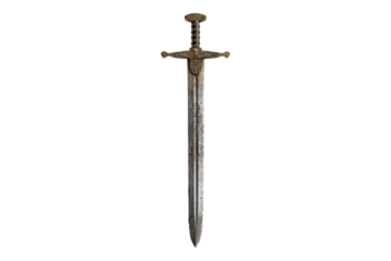 Old sword isolated on transparent background