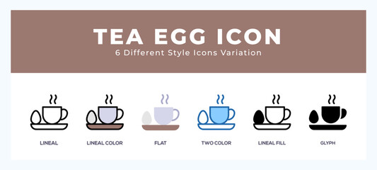 Tea egg pack of icons. vector illustration.