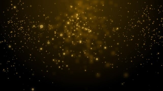 Spotlight Glitter Golden Rain flying particles Gold Empty light light spot flashing award party stage background. Party celebration striped. rays Birthday, Anniversary, new year, event, Christmas