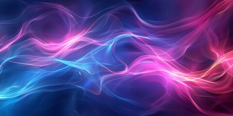 Fototapeta premium Neon blue and pink light trails creating a futuristic and energetic visual effect.