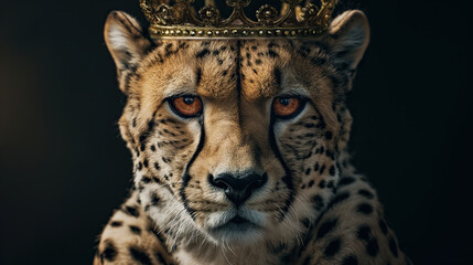 Obraz premium majestic cheetah with elegant golden crown