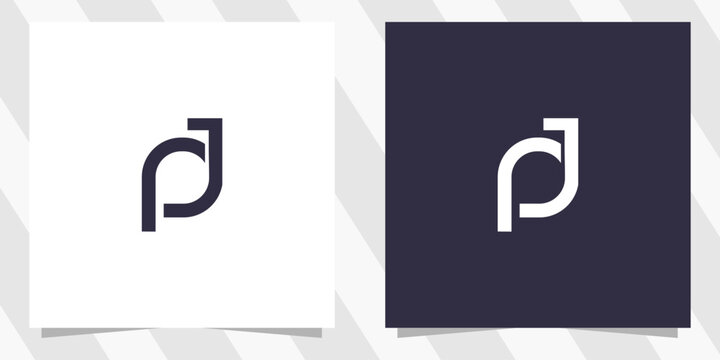 letter pj pj logo design vector