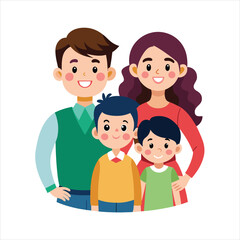 Cartoon happy family vector