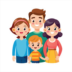 Cartoon happy family vector