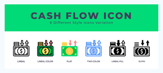 Cash flow icon vector design illustration in trendy style