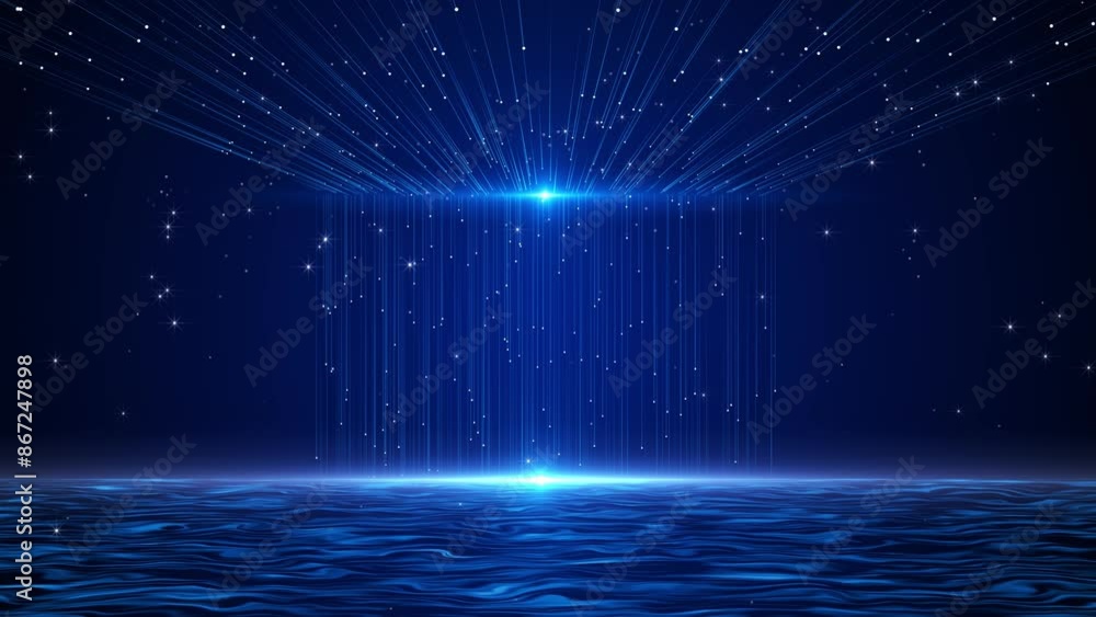 Poster futuristic sci fi tunnel particle grid motion data center, server, internet, speed futuristic big da