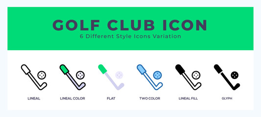 Golf club vector icon. with different styles vector illustration.