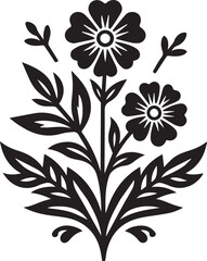 Flower plant Vector Silhouette Logo