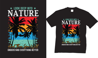 The mountain vacation, Nature mountain retro vintage t shirt design, T-shirt design samples with illustration design. Mountain view retro vintage t shirt design, Wild nature retro vintage t shirt