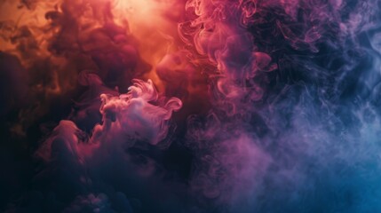 Fototapeta premium Colorful smoke isolated on black background