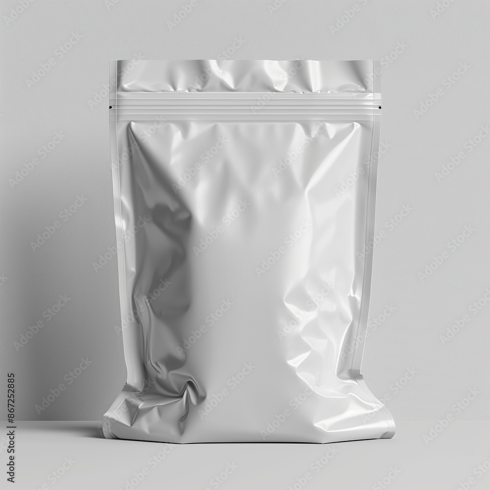 Wall mural fertilizer matte white bag mockup, clear psd , Generate AI.