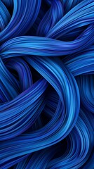 Abstract close-up of intertwining blue lines and twists creating a dynamic and flowing pattern with vibrant hues and textures.