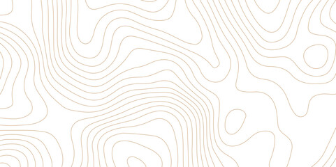 Abstract topographic contour map and geographic mountain relief background design .topography contour map white wave paper and curve brown color lines vector background .