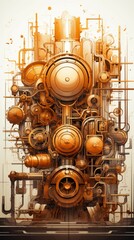 Metallic Material Structure Background - Generative AI