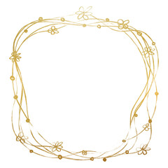 Gold Border With Flowers