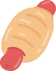 Sausages bread roll illustration