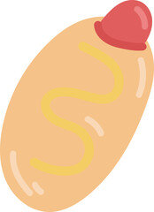Sausages bread roll illustration