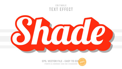 Long shadow effect, simple red editable text effect