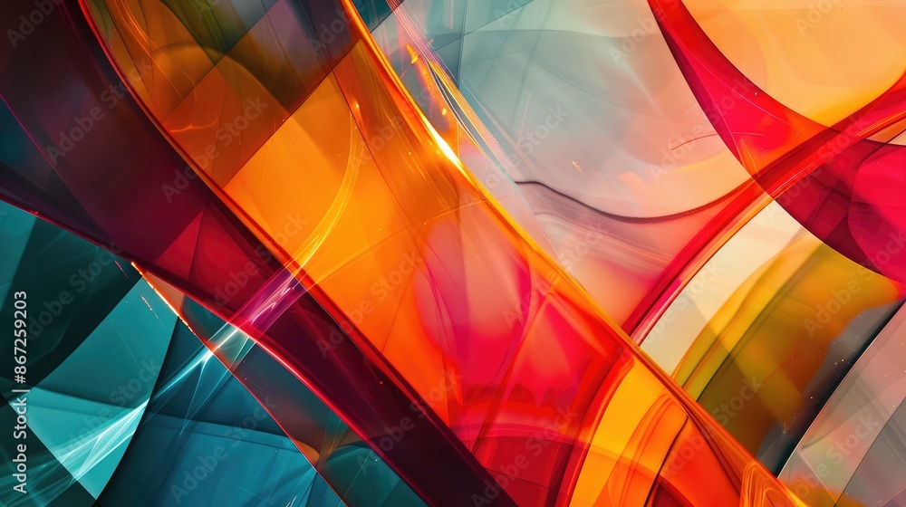 Poster abstract background with bold, contrasting colors and sharp lines.