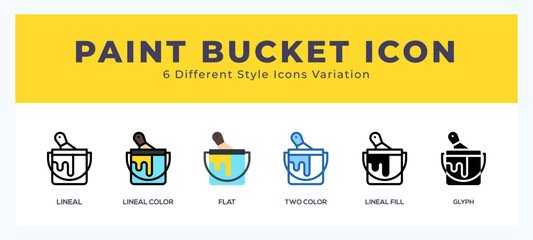 Paint bucket set of simple icons great for web. app. presentation and more. © Icon
