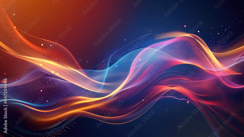 Aufkleber abstract background with flowing lines and light effects, symbolizing innovation.