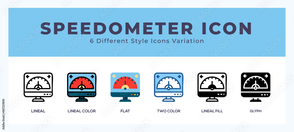 Poster speedometer vector icons designed. icon symbol set.
