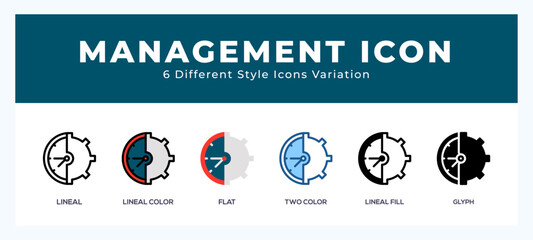 Management icon vector design illustration in trendy style