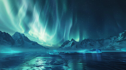 Arctic Aurora Laboratory A scientific base in a D arctic landscape under the northern lights with D animated aurora borealis effects interacting with the environment Apply a p