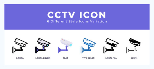 Cctv icon in different style vector illustration.