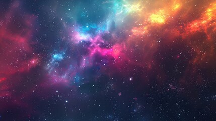 Fototapeta premium Abstract galaxy cluster with colorful stars and cosmic dust.