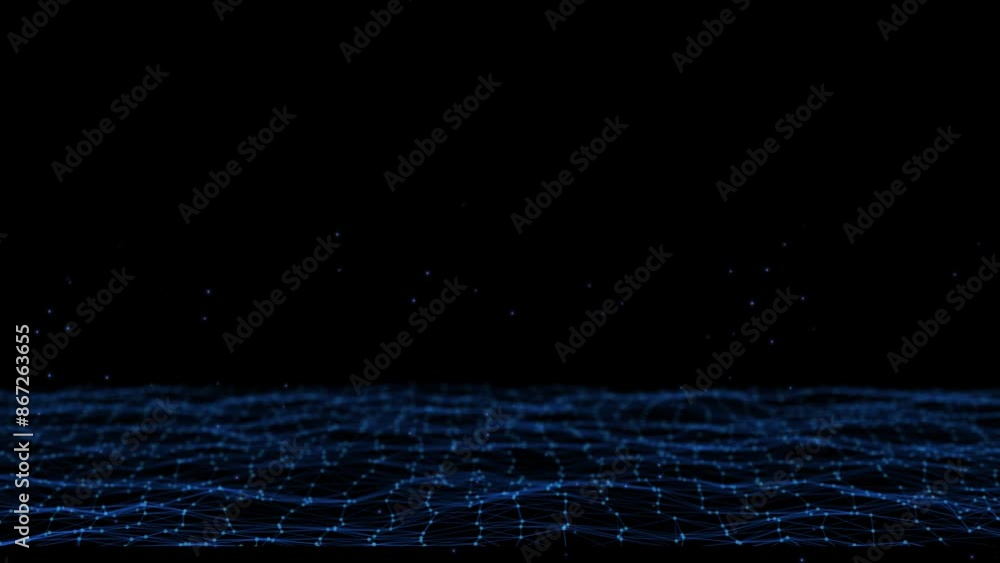 Poster 4k abstract geometric background concept science, technology, business, space particles form lines a