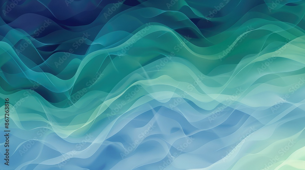 Poster abstract gradient with smooth transitions between shades of blue and green.