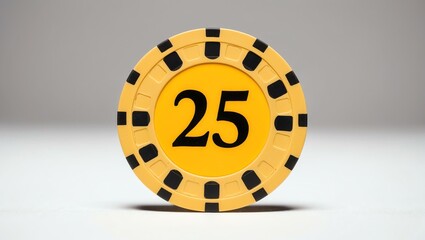 create an image of a single yellow dollar poker chip background