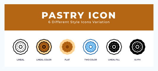 Pastry icons set of simple vector illustration.