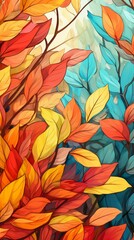 Fototapeta premium Leaves Material Structure Background - Generative AI