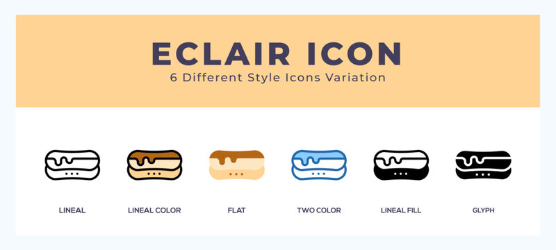 Eclair icon vector illustration. trendy styles