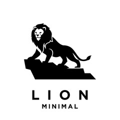 Lion logo icon design illustration black and white