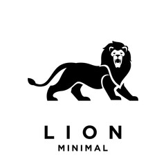 Lion logo icon design illustration black and white