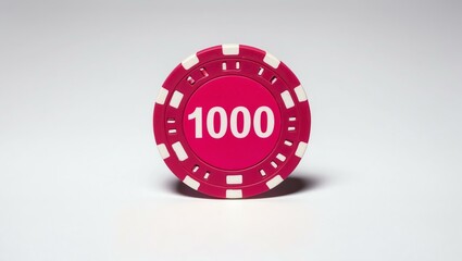 Fototapeta premium create an image of a single pink dollar poker chip background