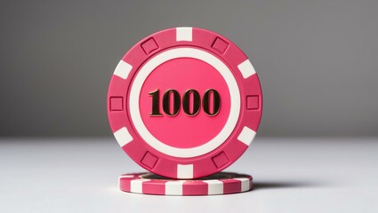 Fototapeta premium create an image of a single pink dollar poker chip background
