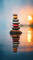Obraz premium Pebbles Material Structure Background - Generative AI