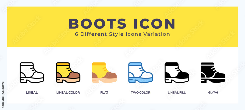 Aufkleber boots set of vector icon. for web. and mobile app