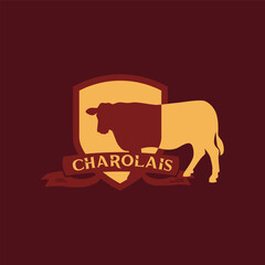 Cow  logo vector graphic illustration on background